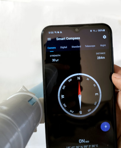 How to set anemometer direction with compass