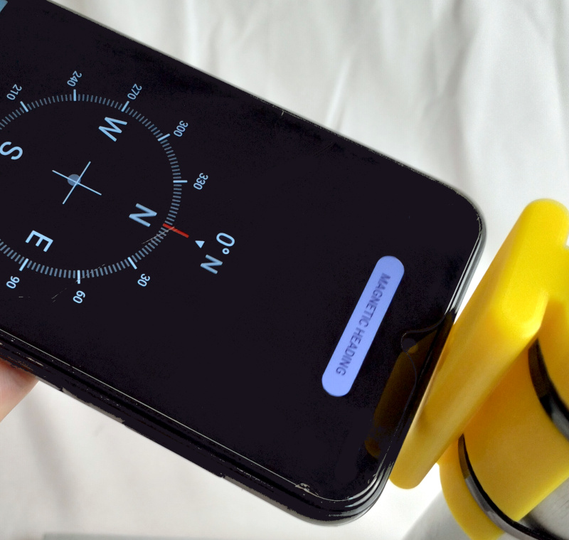 Orient with a compass