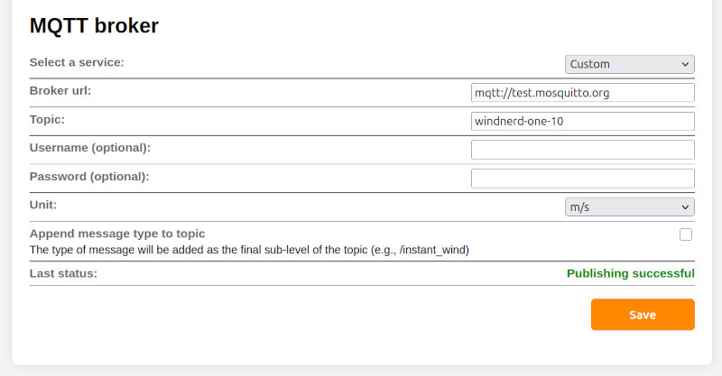 MQTT broker settings